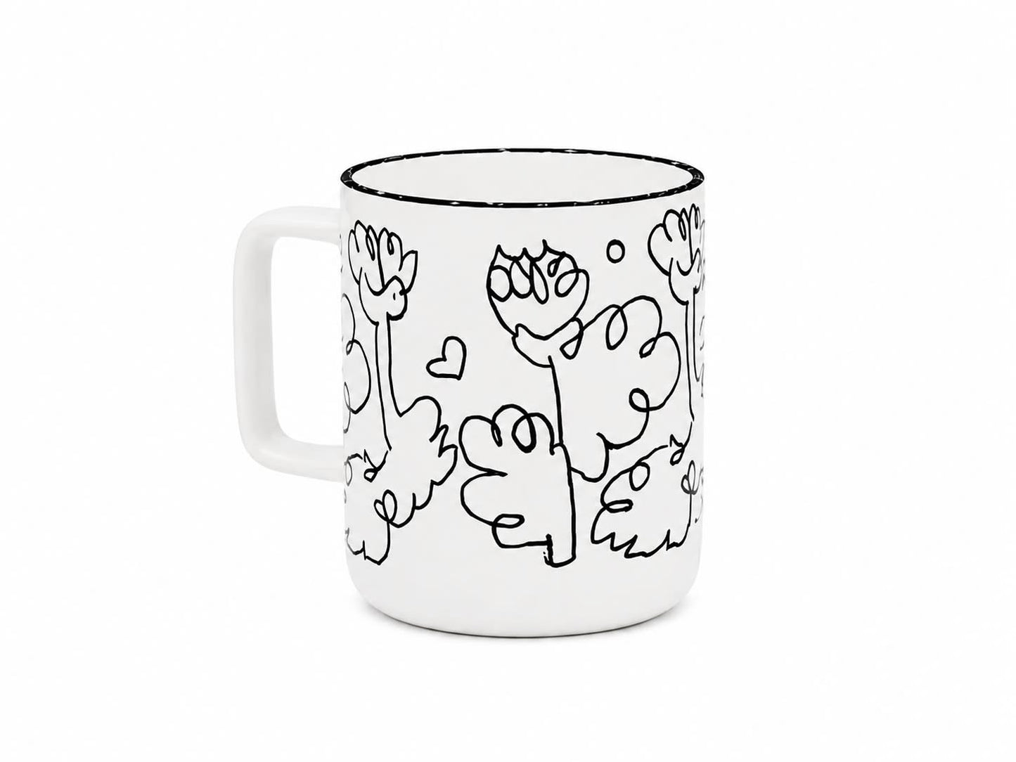 مج سيراميك بتصميم الزهور التجريدية – Abstract Floral Mug