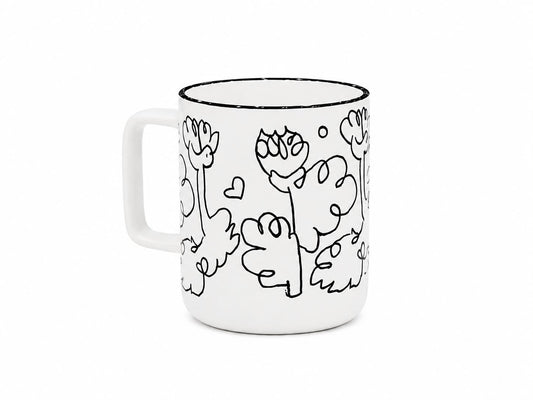 مج سيراميك بتصميم الزهور التجريدية – Abstract Floral Mug