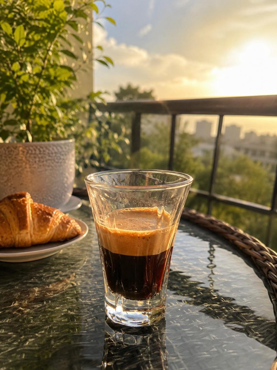 كوب إسبريسو زجاج شفاف بقاعدة سميكة