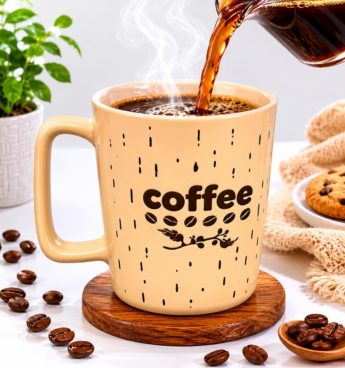 ☕ مج قهوة سيراميك بتصميم Coffee أنيق