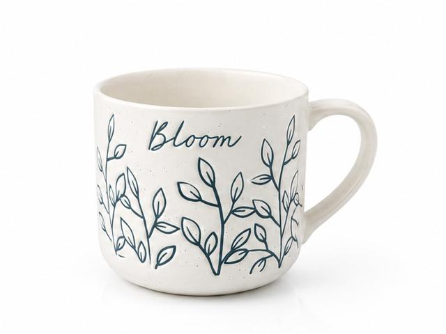 مج Bloom الخزفي بتصميم أوراق نباتية