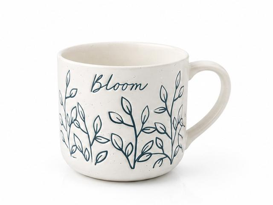 مج Bloom الخزفي بتصميم أوراق نباتية